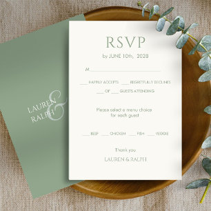 Moda Sage Boda en Monograma Verde RSVP