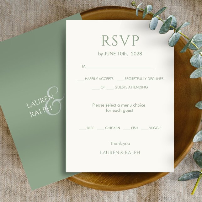 Moda Sage Boda en Monograma Verde RSVP (Subido por el creador)