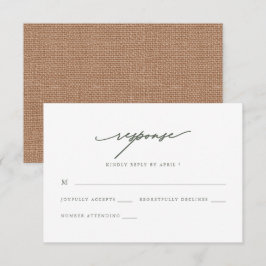 Moda Sage y Burlap Wedding Respuesta Rsvp