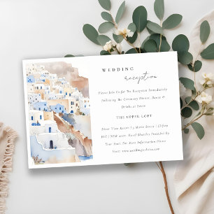 Moda Santorini Grecia Watercolor Wedding Recepción