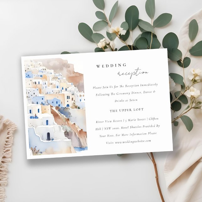 Moda Santorini Grecia Watercolor Wedding Recepción (Subido por el creador)