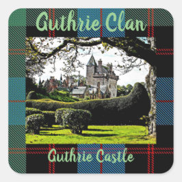 Moda Scottish Guthrie Clan, Castle Tartan Pegatina