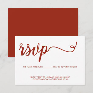 Moda Script email RSVP Boda de asientos reservados