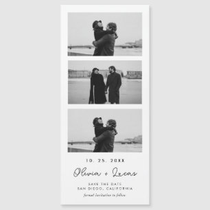 Moda Script Photo Strip Boda magnético