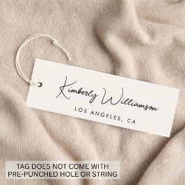 Moda Script QR Código Cream Clothing Hang Etiqueta