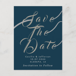 Moda Script Wedding Guardar la Invitación de fecha