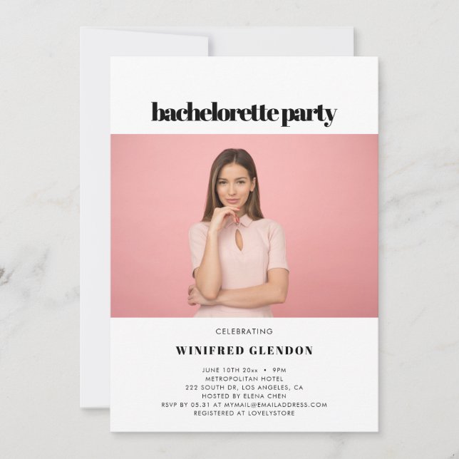 Moda sencilla y elegante Invitación a la fiesta de (Anverso)