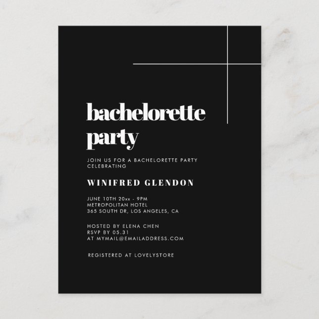 Moda sencilla y elegante Invitación a la fiesta de (Anverso)