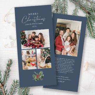 Moda simple azul 3 Collage de fotos Navidad Foliag