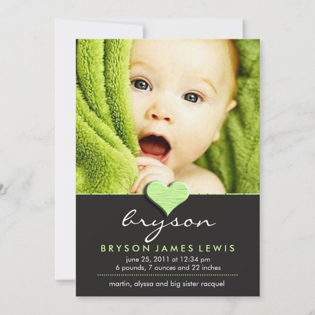 Moda simple Invitación del bebé (Anverso)