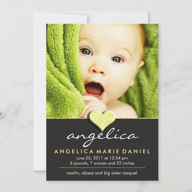 Moda simple Invitación del bebé (Anverso)