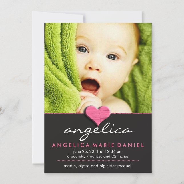 Moda simple Invitación del bebé (Anverso)