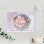 Moda simple Lilac Polka logra anuncio de nacimient<br><div class="desc">Anuncie su nuevo paquete de alegría con estilo con estos anuncios de fotos de Relieve metalizado de moda. Este diseño es fácil de personalizar con tu foto y texto y tu familia y amigos estarán encantados cuando reciban estas fabulosas tarjetas.</div>