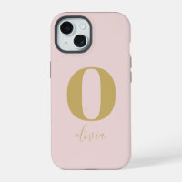 Moda simple minimalista Rubor Monograma dorado ros