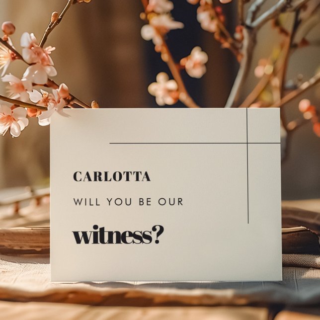 Moda simple ¿Serás nuestra tarjeta de testigo? (Subido por el creador)