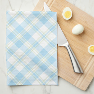Moda Sky Blue and White Check Kitchen Toalla