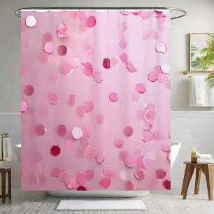 Moda suave secuencial rosa cortina de ducha