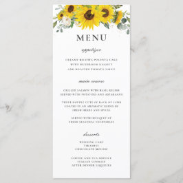 Moda Sunflower Floral Greenery Boda Menú