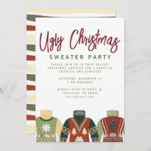 Moda Tacky Ugly Navidades Sweater Party Invitación