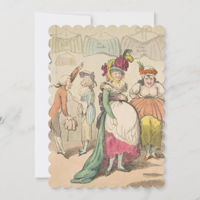 Moda - Tamaño plano de la invitación 12,7 cm x 17, (Anverso)