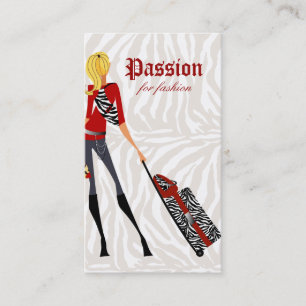 Moda Tarjeta de visita Bolsa de mano maleta Zebra