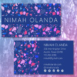 Moda Terrazzo Elegante audaz Iconos sociales hecho<br><div class="desc">Muestra tu estilo con este diseño de arte abstracto dibujado a mano delante y detrás de la tarjeta de visita. Patrón de Terrazzo en tonos rosa, púrpura y azul. Edite los iconos de los medios sociales para adaptarlos a sus necesidades, cambie los colores o las fuentes también. Perfecto para diseñadores,...</div>