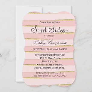 Moda Tiras Rosa Dulce 16 Invitaciones