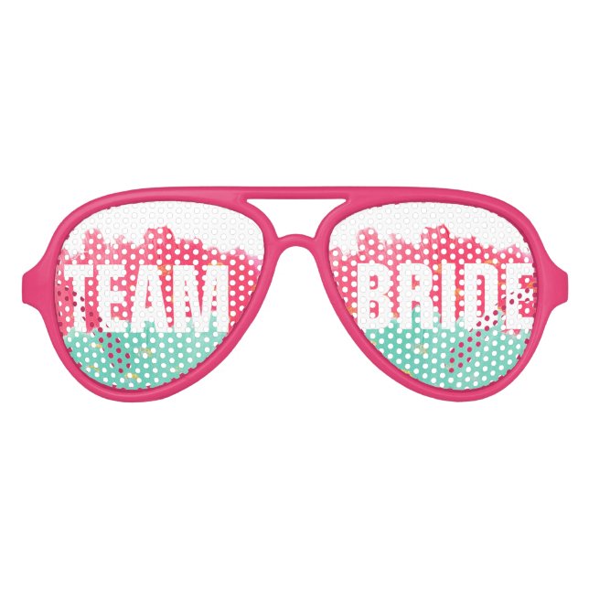 Moda Tiras rosadas Cute Team Bride gafas de sol (Anverso)