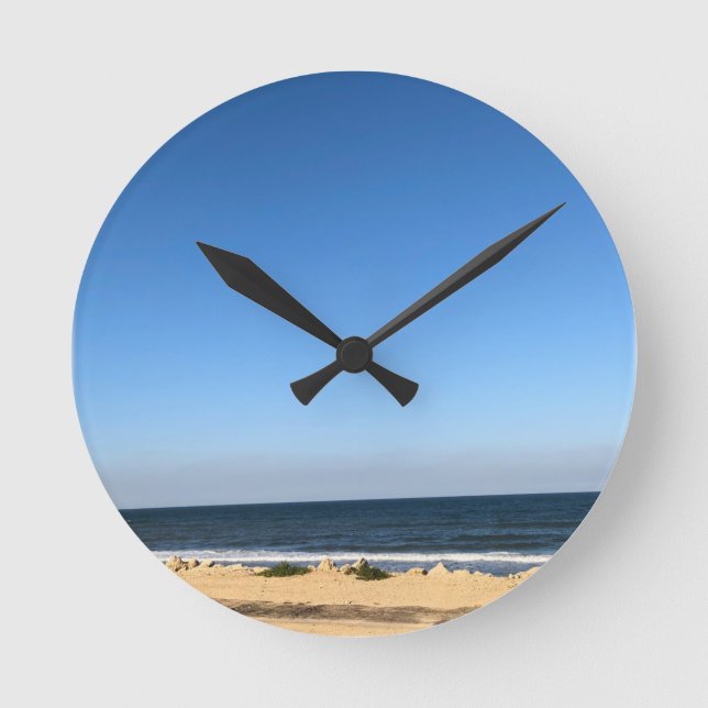 Moda tranquila playa moderna agua cielo azul reloj (Anverso)