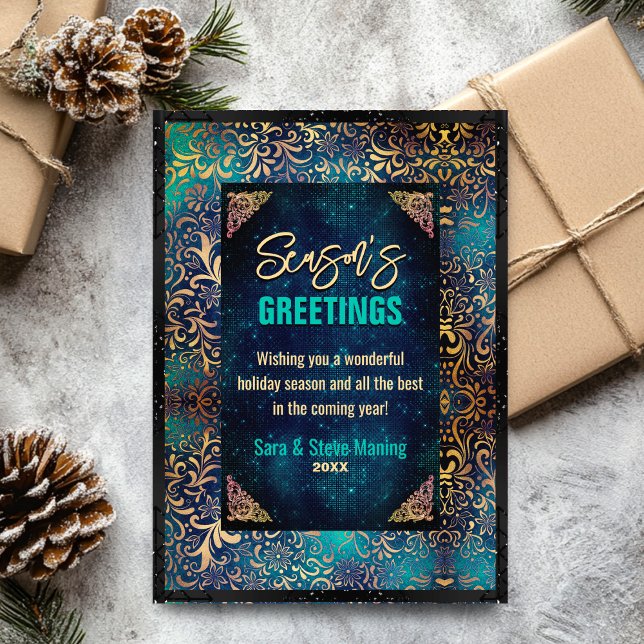 Moda turquesa floral purpurinas Navidades año nuev (Subido por el creador)