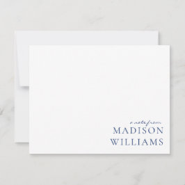 Moda Una Nota De La Tarjeta De Nota Azul De La Tip