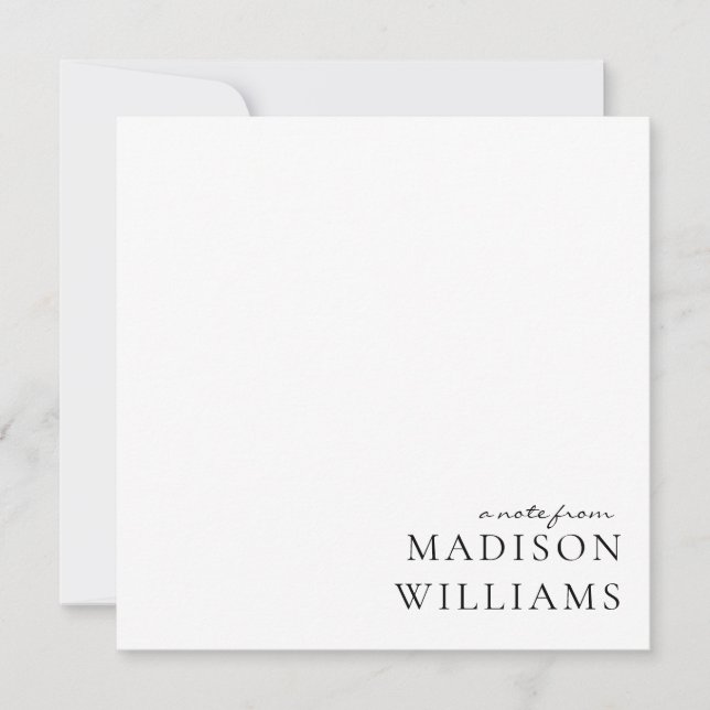 Moda Una Nota De La Tarjeta De Nota De Tipografía  (Anverso)