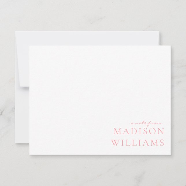 Moda Una Nota De La Tarjeta De Nota Rosada De La T (Anverso)