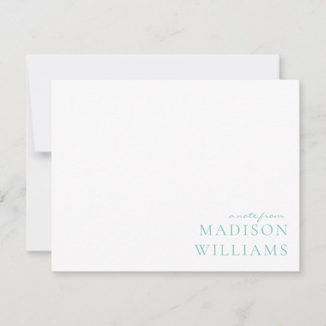 Moda Una Nota De La Tarjeta De Nota Verde azulada  (Anverso)