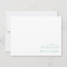 Moda Una Nota De La Tarjeta De Nota Verde azulada