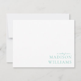 Moda Una Nota De La Tarjeta De Nota Verde azulada