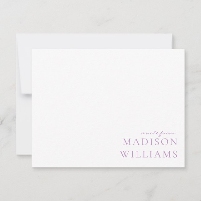 Moda Una Nota De Script Typography Purple Note (Anverso)