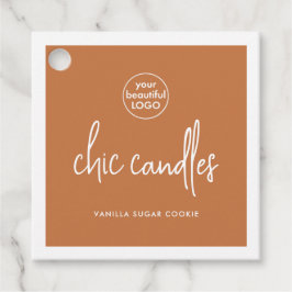 Moda Vanilla Brown Candle Hang Etiqueta con logoti