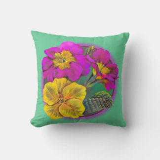 Moda verde, amarillo y rosa fina almohada de lanza