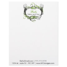 moda verde en blanco y negro Cabeceras de membrete