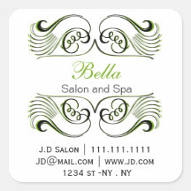 moda verde en blanco y negro pegatinas de negocios