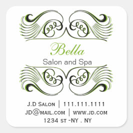 moda verde en blanco y negro pegatinas de negocios