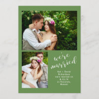 Moda Verde | Invitación Matrimonial de dos fotos
