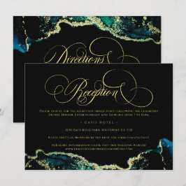 Moda Verde Oro Negro Direcciones de recepción Boda