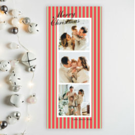 Moda verde y coral rayas verticales 3 Foto