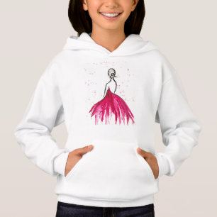 Moda vestido de bailarina femenina acuarela rosa