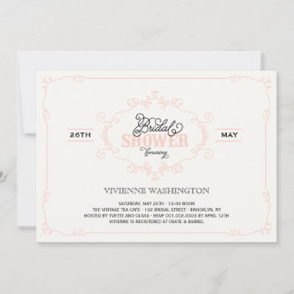 Moda Vintage Florece Invitación a ducha de novia r