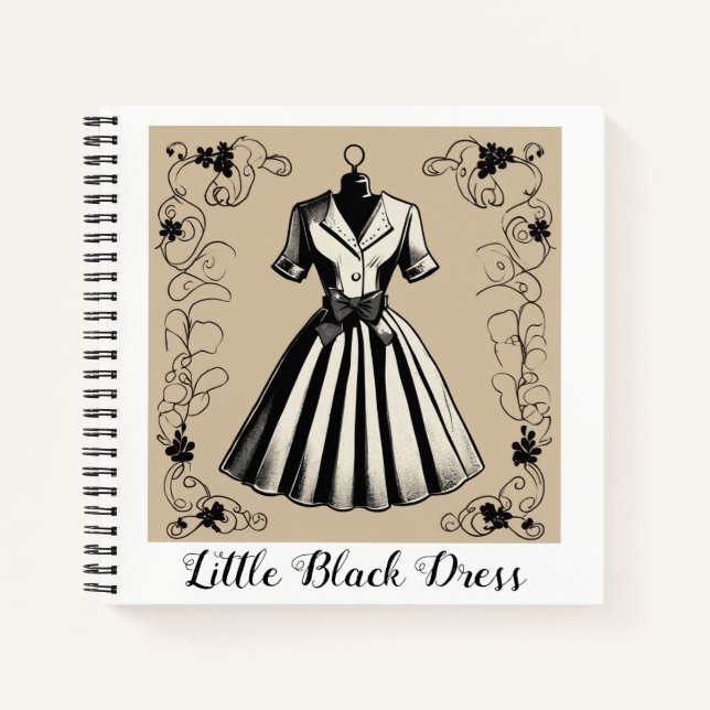 Moda Vintage LBD Elegante Diario de Vestido Negro (Anverso)