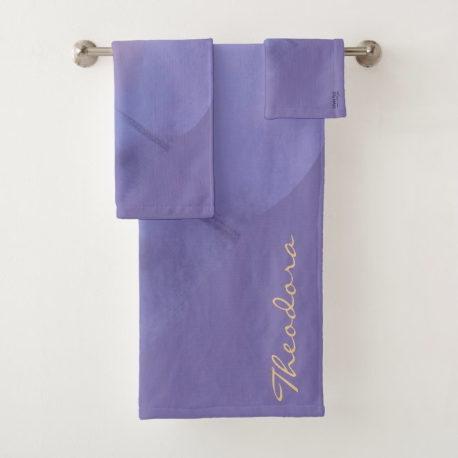 Moda Violeta de Oro Abstracto Floral (In situ)