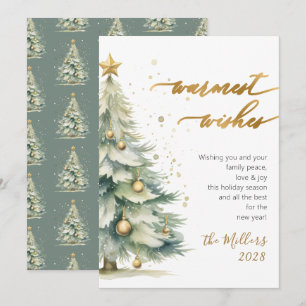Moda Warmest Wiers Gold Script Árbol de Navidad